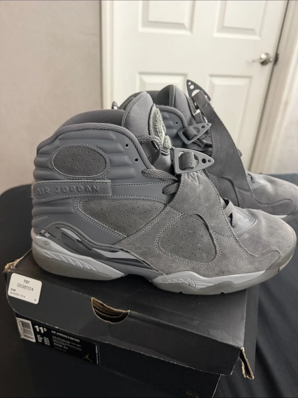 Jordan Grey Suede High-Top Sneakers